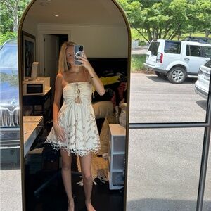 cream strapless dress